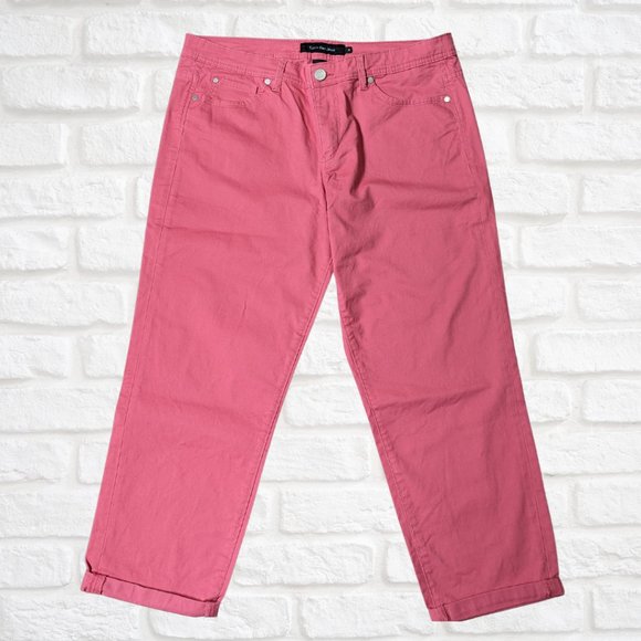 CALVIN KLEIN PLUS SIZE Crop Pant. Salmon - Size 16 - Picture 1 of 5